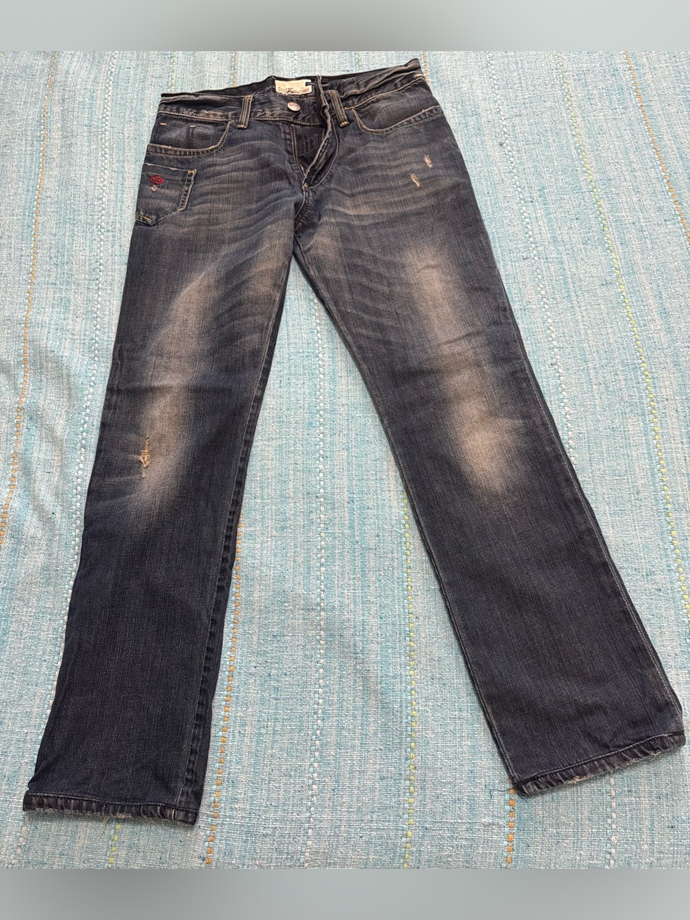 Vintage Slim Fit Men's Dark Blue Energy Jeans - Casual  Denim